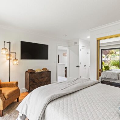Guest room facing doorway