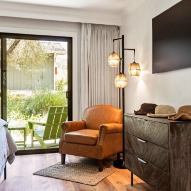 Guest room facing patio